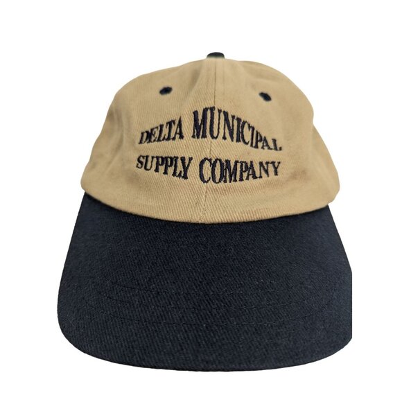 Delta Municipal Supply Company Emb Logo Men Brown Adj Strapback Cap Hat - Picture 1 of 8